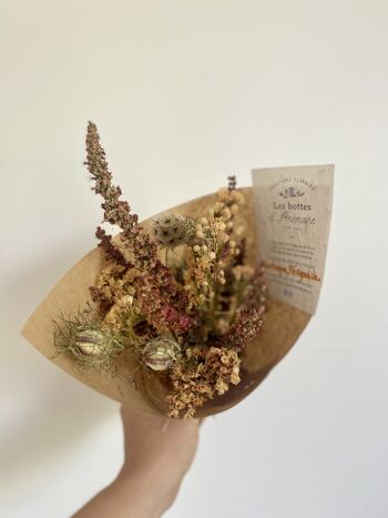 Bouquet de fleurs séchées orangé - Format bureau 3