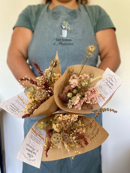 Bouquet de fleurs séchées orangé - Format bureau