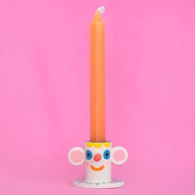 Glückliches Gesicht / Kerzenhalter aus Keramik