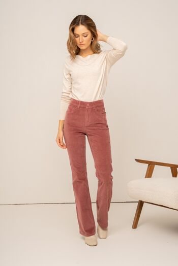 Pantalon Emma velours flare ROSE 2