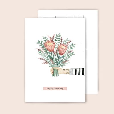 Protea Birthday · Postkarte