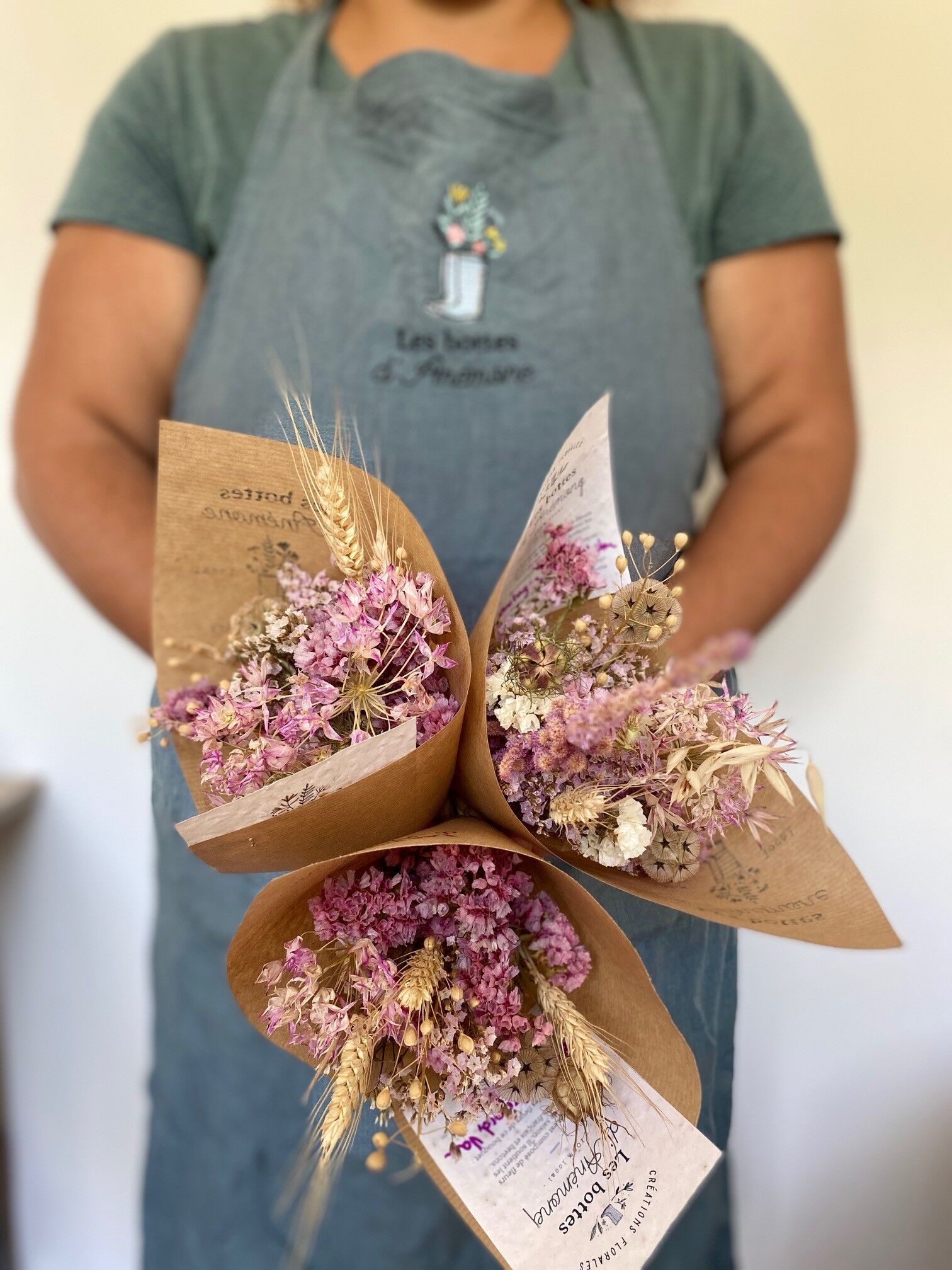 Pink Dried Flower Bouquet - Desk Size