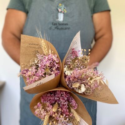 Pink Dried Flower Bouquet - Desk Size