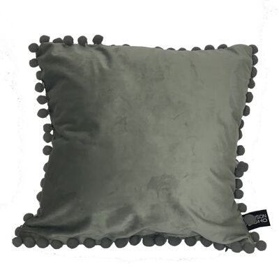 Cushion cover Pom Pom Gray