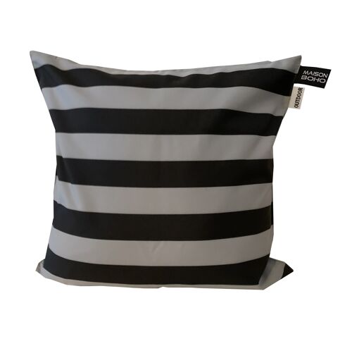 Cushion cover Outdoor Stripe square Gray