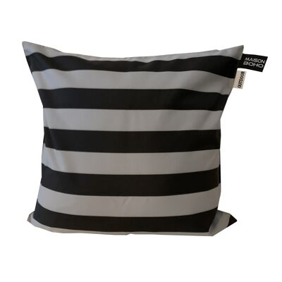 Housse de coussin Outdoor Stripe carrée Gris