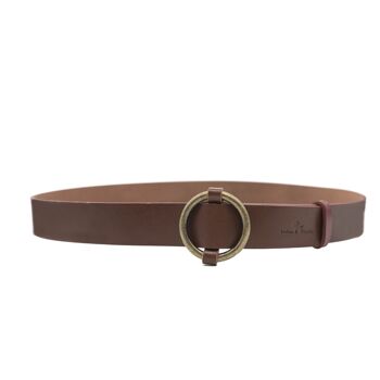 CEINTURE EN CUIR PREMIUM CLASSIQUE AVEC BOUCLE RONDE - 80 2