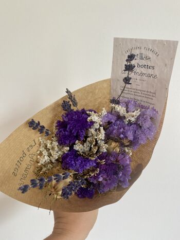 Bouquet de fleurs séchées violet - format bureau 4