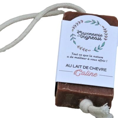 CALINE soap, made from our goat's milk, Nature & Progrès label - With Cord