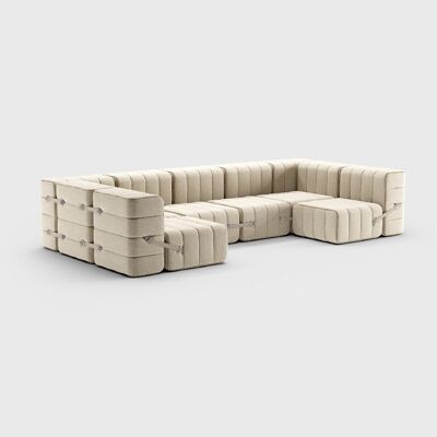 Curt Set 15 moduli - Fabric Jet - Sistema di divani componibili Curt - 9110 (grigio / beige)