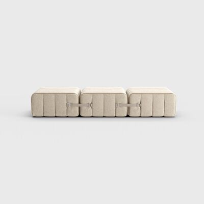 Curt Set 3 Modules - Fabric Jet - Curt Modular Sofa System - 9110 (Grey / Beige)