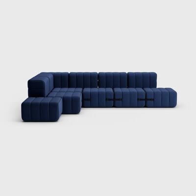 Curt set 12 moduli - tessuto Jet - Sistema di divani componibili Curt - 6098 (blu scuro