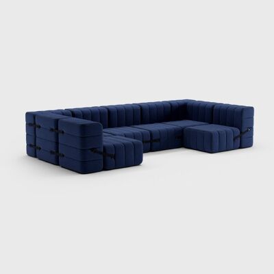 Curt set 15 moduli - tessuto Jet - Sistema di divani componibili Curt - 6098 (blu scuro