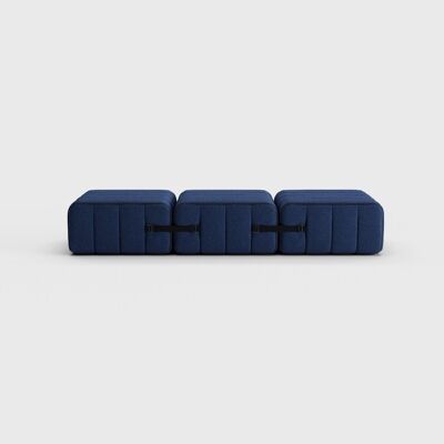 Curt set 3 moduli - tessuto Jet - Sistema di divani componibili Curt - 6098 (blu scuro