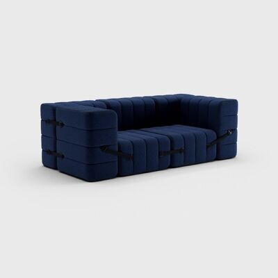 Curt set 7 moduli - tessuto Jet - Sistema di divani componibili Curt - 6098 (blu scuro