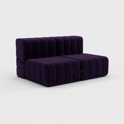 Curt Set 4 Módulos - Fabric Jet - Sistema de Sofá Modular Curt - 9607 (Azul / Morado)