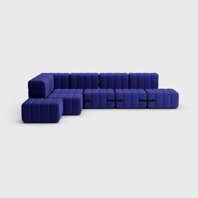 Curt Set 12 moduli - Fabric Jet - Sistema di divani componibili Curt - 9605 (blu)