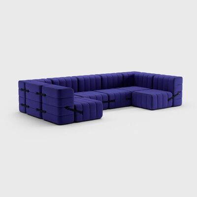 Curt Set 15 moduli - Fabric Jet - Sistema di divani componibili Curt - 9605 (blu)