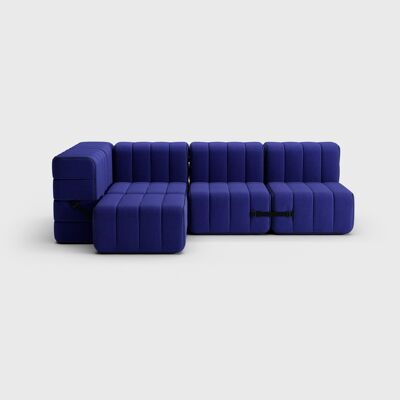 Curt Set 9 moduli - Fabric Jet - Sistema di divani componibili Curt - 9605 (blu)
