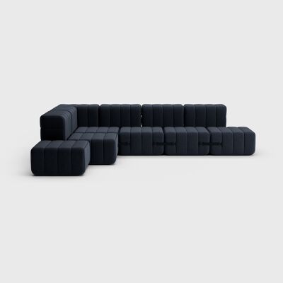 Curt set 12 moduli - Tessuto Jet - Sistema di divani componibili Curt - 9806 (grigio scuro)