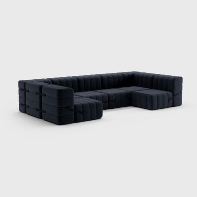 Curt Set 15 módulos - Tela Jet - Sistema de sofá modular Curt - 9806 (gris oscuro)