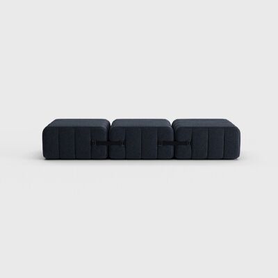 Curt set 3 moduli - Tessuto Jet - Sistema di divani componibili Curt - 9806 (grigio scuro)