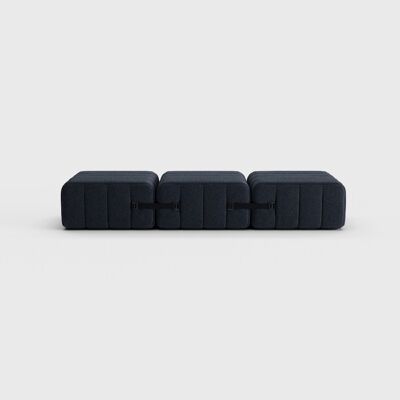 Curt set 3 módulos - Tela Jet - Sistema de sofá modular Curt - 9806 (gris oscuro)