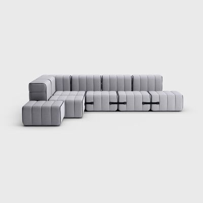 Curt Set 12 Módulos - Fabric Jet - Sistema de Sofá Modular Curt - 9803 (Gris)