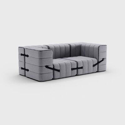 Curt Set 7 modules - Tissu Jet - Système de canapé modulable Curt - 9803 (Gris)