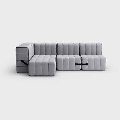 Curt Set 9 moduli - Fabric Jet - Sistema di divani componibili Curt - 9803 (Grigio)