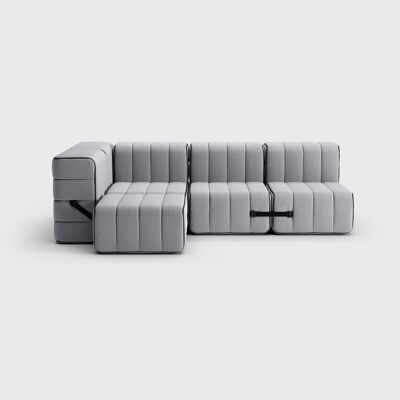 Curt Set 9 Modules - Fabric Jet - Curt Modular Sofa System - 9803 (Grey)