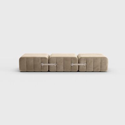 Conjunto Curt 3 Módulos - Fabric Barcelona - Sistema de Sofá Modular Curt - Vole (Gris / Marrón)