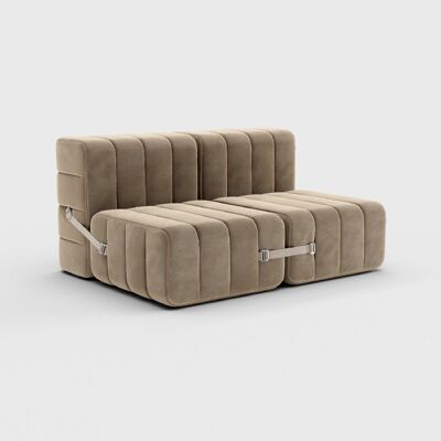 Curt Set 4 módulos - Tela Barcelona - Sistema de sofá modular Curt - Vole (Gris / Marrón)