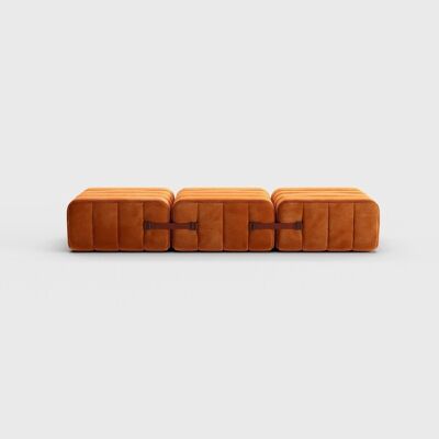 Conjunto Curt 3 Módulos - Tela Barcelona - Sistema de Sofá Modular Curt - Russet (Rojo)