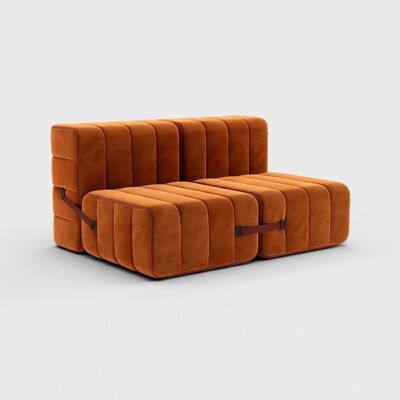 Curt Set 4 Módulos - Barcelona Fabric - Sistema de Sofá Modular Curt - Russet (Rojo)