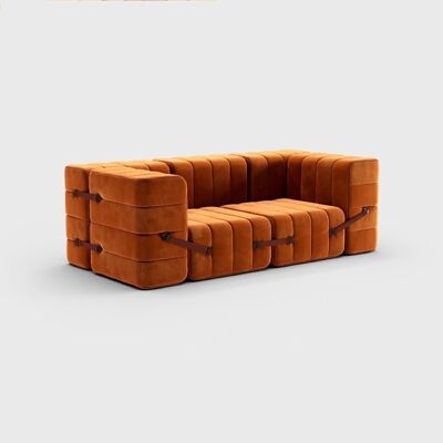 Curt Set 7 Modules - Barcelona Fabric - Curt Modular Sofa System - Russet (Red)