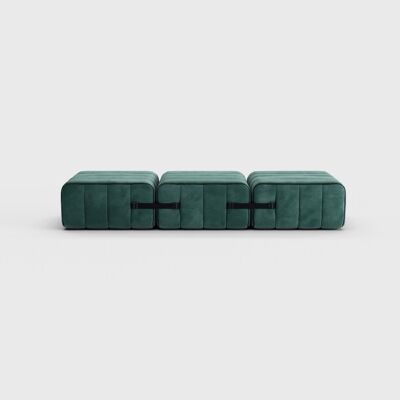 Conjunto Curt 3 Módulos - Tela Barcelona - Sistema Modular Sofá Curt - Serpentina (Verde)