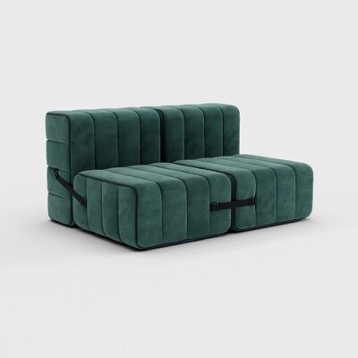 Conjunto Curt 4 Módulos - Tela Barcelona - Sistema Modular Sofá Curt - Serpentina (Verde)