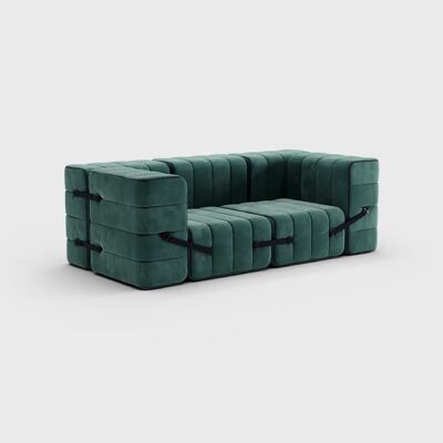 Conjunto Curt 7 Módulos - Tela Barcelona - Sistema Modular Sofá Curt - Serpentina (Verde)