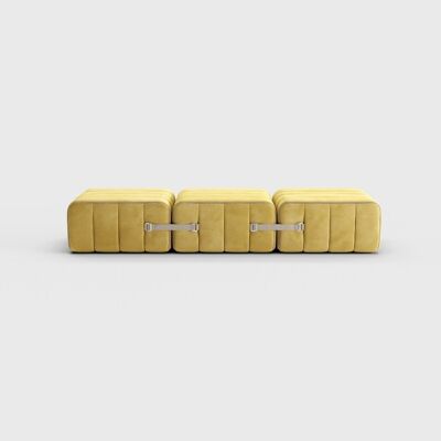 Conjunto Curt 3 módulos - Tela Barcelona - Sistema de sofá modular Curt - Cornhusk (Amarillo)