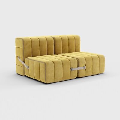 Curt set 4 modules - Tissu Barcelona - Système de canapé modulable Curt - Cornhusk (Jaune)