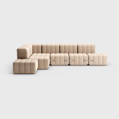 Curt Set 12 Módulos - Tela Dama - Sistema de Sofá Modular Curt - 0029 (Beige / Grey)