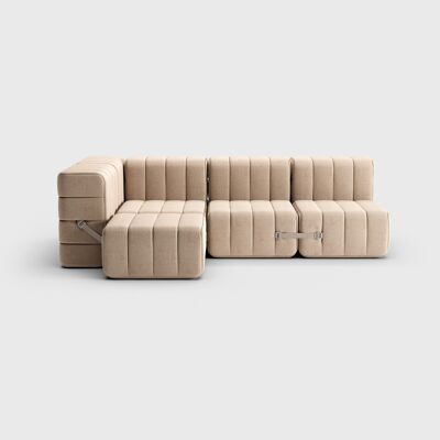 Curt Set 9 Module - Stoff Dama - Curt Modulares Sofasystem - 0029 (Beige / Grau)