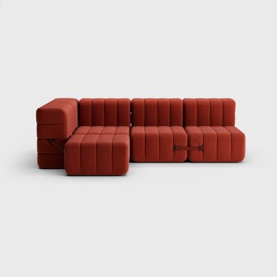 Curt set 9 módulos - tela Dama - Curt modular sofa system - 0058 (Rojo)