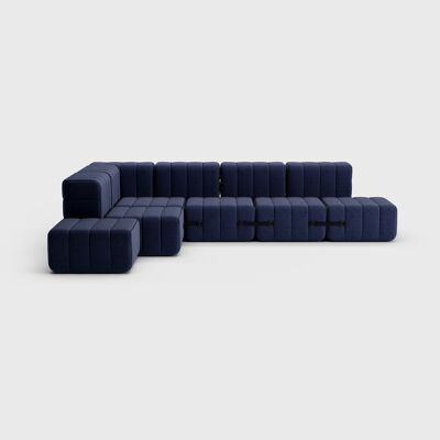 Curt set 12 módulos - tela Dama - Sistema de sofá modular Curt - 0048 (azul oscuro)