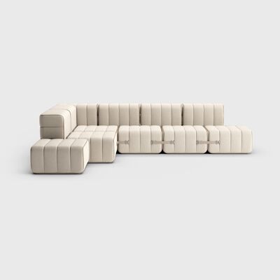 Curt Set 12 Modules - Fabric Sera - Curt Modular Sofa System - Calla (White / Beige)