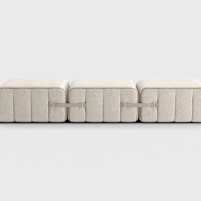 Curt Set 3 Modules - Fabric Sera - Curt Modular Sofa System - Calla (White / Beige)