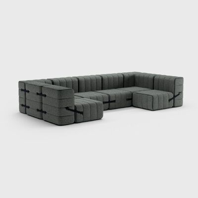 Curt Set 15 Modules - Fabric Sera - Curt Modular Sofa System - Gravel (Grey)