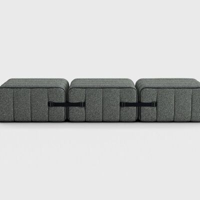 Curt Set 3 Módulos - Tela Sera - Sistema de Sofá Modular Curt - Gravel (Gris)