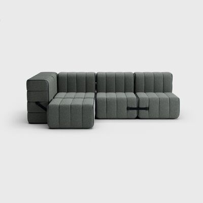 Curt Set 9 Modules - Fabric Sera - Curt Modular Sofa System - Gravel (Grey)